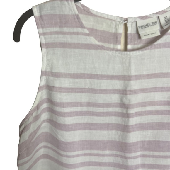 Rachel Zoe Linen Striped Dress size 8 sustainable vacation beach - Picture 4 of 6